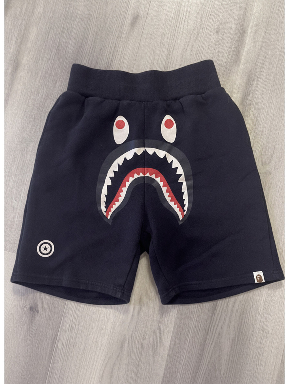 A Bathing Ape Shark Face Graphic Shorts Black Size L
